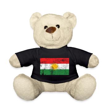 Kurdistan Flag Flag Grunge Retro Vintage - Teddy Bear - black - Front