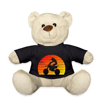 Motorcross Motorradfahrer Motorrad Retro Mofa - Teddy - Schwarz - Vorne