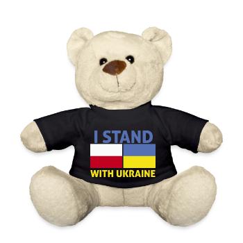 I'm with the Ukrainian Flag of Poland - Teddy Bear - black - Front