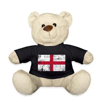 England Flag Flag Grunge Retro Vintage - Teddy Bear - black - Front