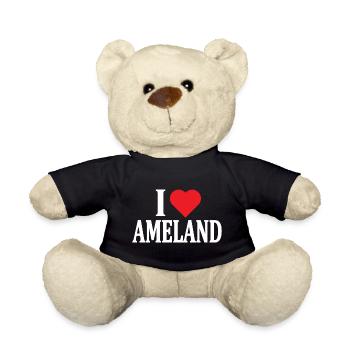 Ich liebe Ameland T-Shirt Nederland Niederlande - Teddy - Schwarz - Vorne