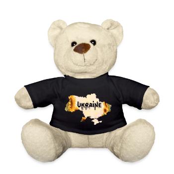 ukraine kiev slava ukraini sunflower zelenskyi - Teddy Bear - black - Front