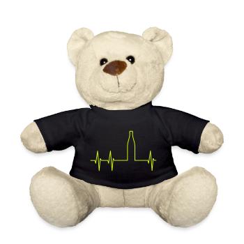 Elektrokardiogramm mit einer Bierflasche - Teddy - Schwarz - Vorne