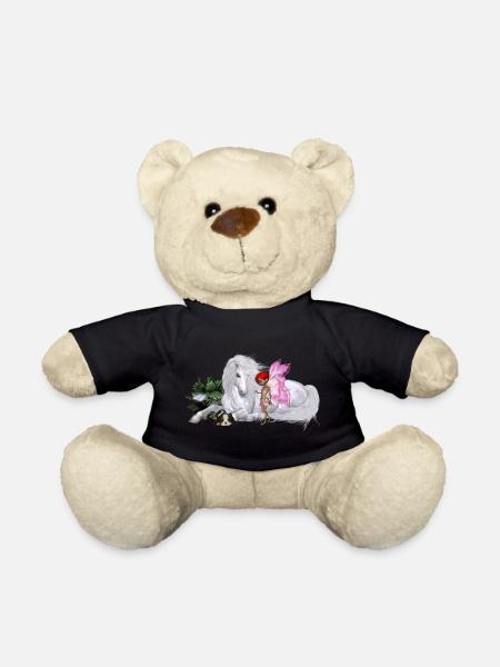 Wunderbares Einhorn mit Fee - Teddy - Schwarz