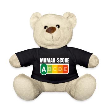 MAMAN-SCORE - Humour Maman - Nounours - noir - Devant