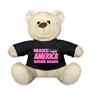pride america queer schwul lesbisch liebe USA US - Teddy - Schwarz - Vorne