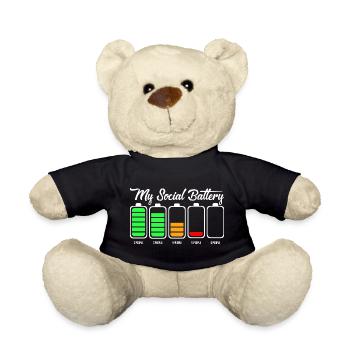 My Social Battery Icon Tee - Teddy Bear - black - Front