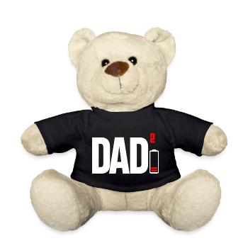 Dad Power Squared Battery Icon - Teddy Bear - black - Front