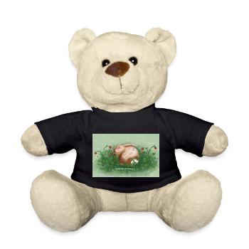 Hase und Erdbeeren - Teddy - Schwarz - Vorne