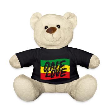 Drapeau Reggae One Love - Nounours - noir - Devant