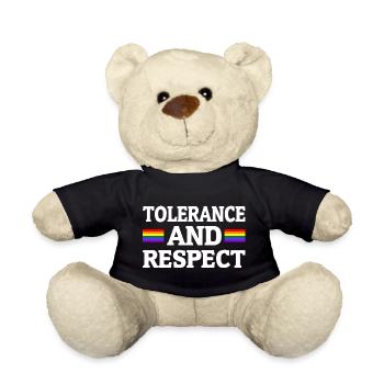 Tolerance And Respect Gay Rights LGBTQ Rainbow - Teddy Bear - black - Front