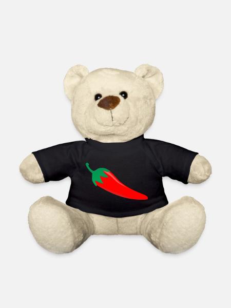 Funny Hot Chilli tshirt - Teddy Bear - black