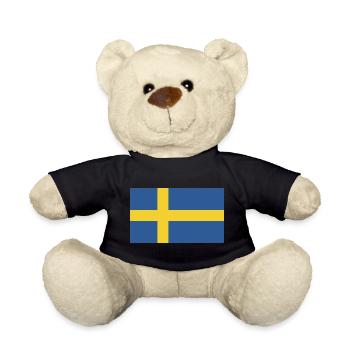 Schweden Flagge - Teddy - Schwarz - Vorne