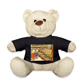 Süße Teddy Bären beim einkaufen. - Teddy - Schwarz - Vorne
