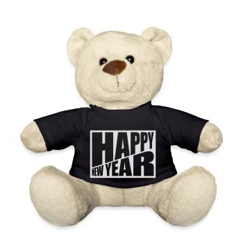 Citation Bonne année - Nounours - noir - Devant