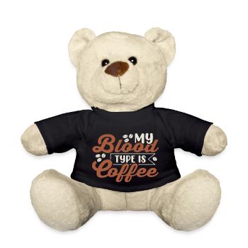 My Blood Type is Coffee - Teddy Bear - black - Front