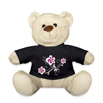 Stylized pelargonium flowers - Teddy Bear - black - Front
