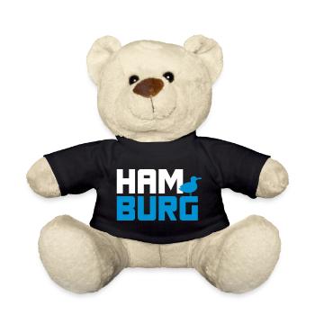 Hamburg Möwe Moin Vektor Nordsee Fan Meer Anker - Teddy - Schwarz - Vorne