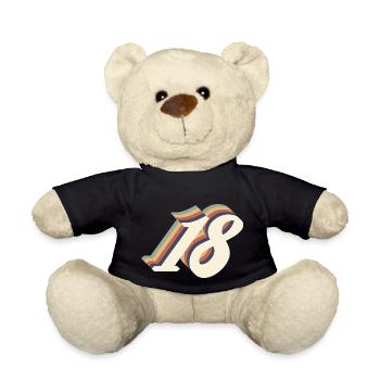 18e anniversaire vintage - Nounours - noir - Devant