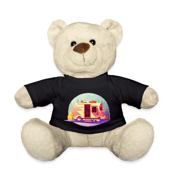Caravane Camping Gift Camp Tentes Camping-car - Nounours - noir - Devant