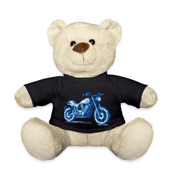 8 Bit Naked Bike Motorrad für Biker und Bikerinnen - Teddy - Schwarz - Vorne