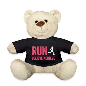 Marathon - Run. Believe. Achieve. - Teddy Bear - black - Front