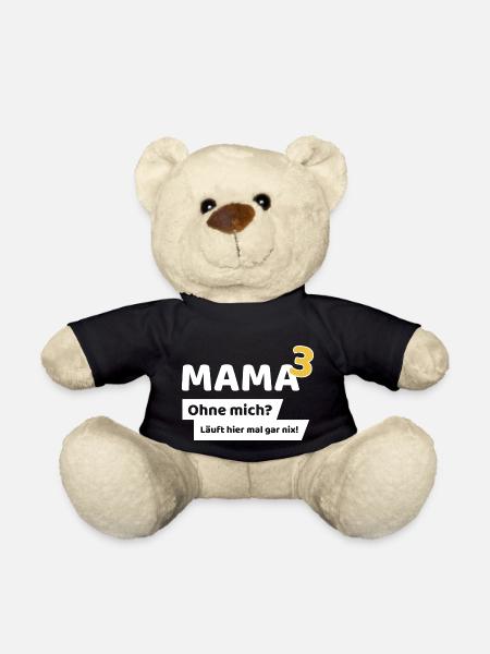 Mama hoch 3 - Teddy - Schwarz
