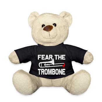 trombone, trombonist, wind orchestra, brass band - Teddy Bear - black - Front