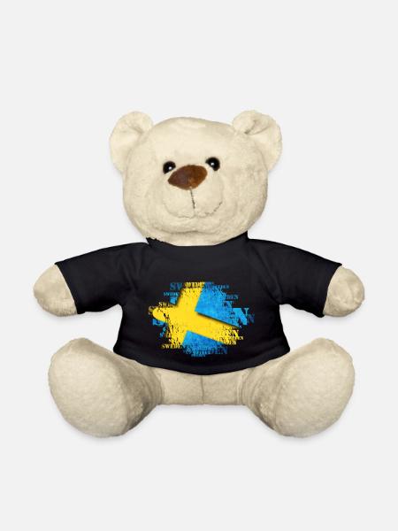 Schweden Schweden Flagge national norden skandinavia - Teddy - Schwarz