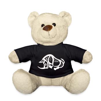 Prähistorisches Nashorn - Weiß - Teddy - Schwarz - Vorne
