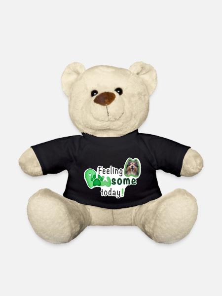 Feeling PAWSOME today! Hund Sheltie Pfote Grün - Teddy - Schwarz