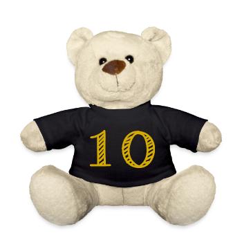 10. 10 ANS. 10e ANNIVERSAIRE. ANNIVERSAIRE 10 ANS. - Nounours - noir - Devant