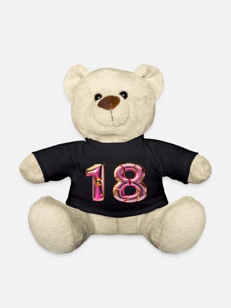 18 - Pink Golden Foil Balloon - Teddy Bear - black