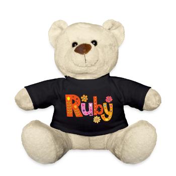 Personalisierter Ruby-Name - Teddy - Schwarz - Vorne