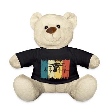 Battement de cœur Vintage Batteur de musique - Nounours - noir - Devant
