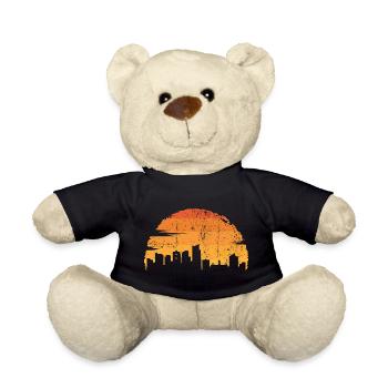 Sonnenuntergang Skyline Silhouette - Teddy - Schwarz - Vorne