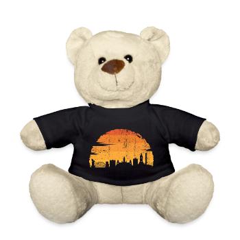 Sonnenuntergang Skyline Silhouette - Teddy - Schwarz - Vorne