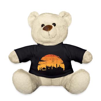 Sonnenuntergang Skyline Silhouette - Teddy - Schwarz - Vorne