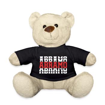 Abraham T-Shirt mit gestapeltem Text Geschenkidee - Teddy - Schwarz - Vorne