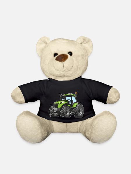 Tracteur vert - Nounours - noir