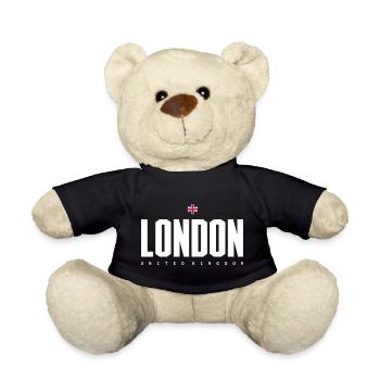 London Bold Bloc UK Flag - Teddy Bear - black - Front