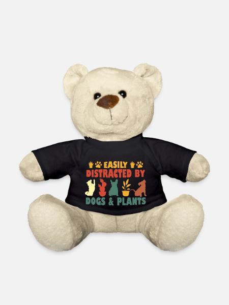 Facilement distrait par les chiens et les plantes - Nounours - noir