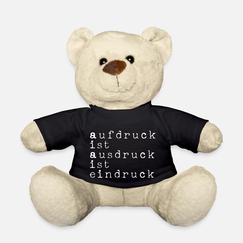 Imprint is expression is impression pun white - Teddy Bear - black