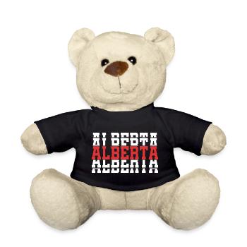 t-shirt alberta t-shirt gift idea stacked text - Teddy Bear - black - Front