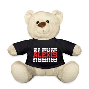 Alexis T-Shirt T-Shirt Geschenkidee gestapelter Text - Teddy - Schwarz - Vorne