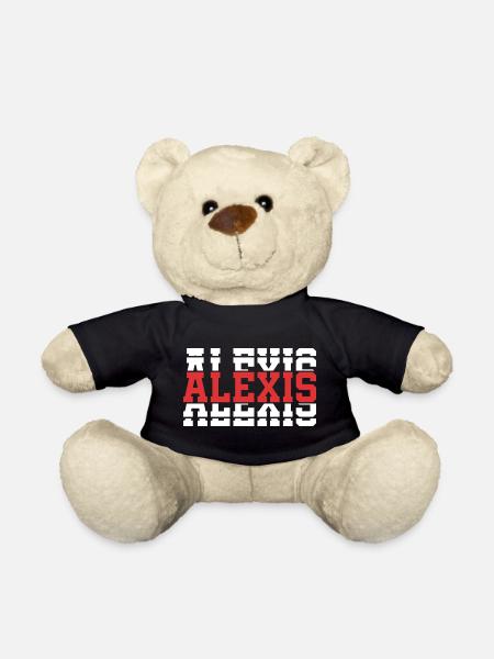 Alexis t-shirt t-shirt idée cadeau texte empilé - Nounours - noir