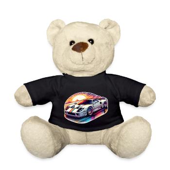 voiture vintage couché de soleil - Nounours - noir - Devant