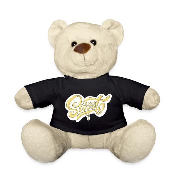 Sweet Script Typography Design - Teddy Bear - black - Front