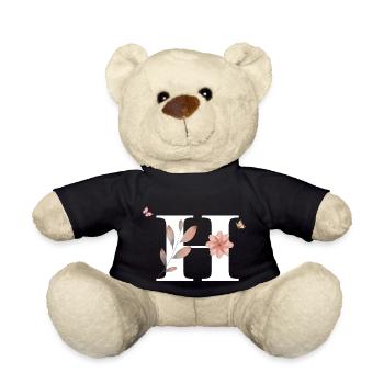 Buchstabe h Wildblumen Aquarelle - Teddy - Schwarz - Vorne