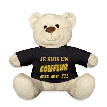 Je suis un COIFFEUR en or !!! - Nounours - noir - Devant